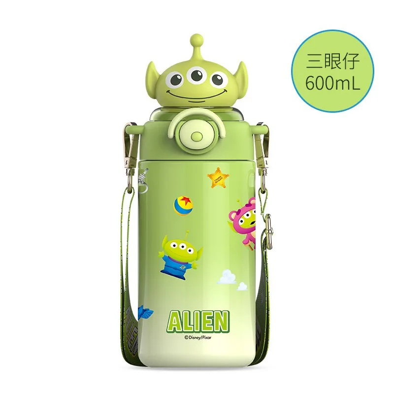 Disney 600mL Stitch Series Sunshines Thermos Cup Larges Capacity Student's Cute Straw Portables High Value Student Gifts Glasses