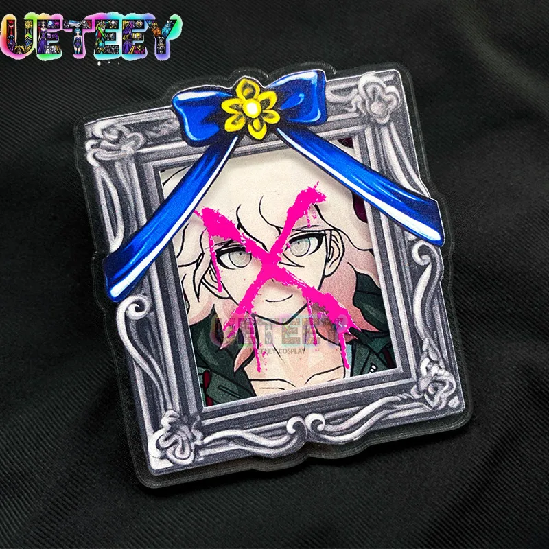 UETEEY COS Anime Badge Portrait Acrylic Pendant Kokichi Ouma Chiaki Nanami Accessories for Clothes Brooch Pin Backpack Decor view 2