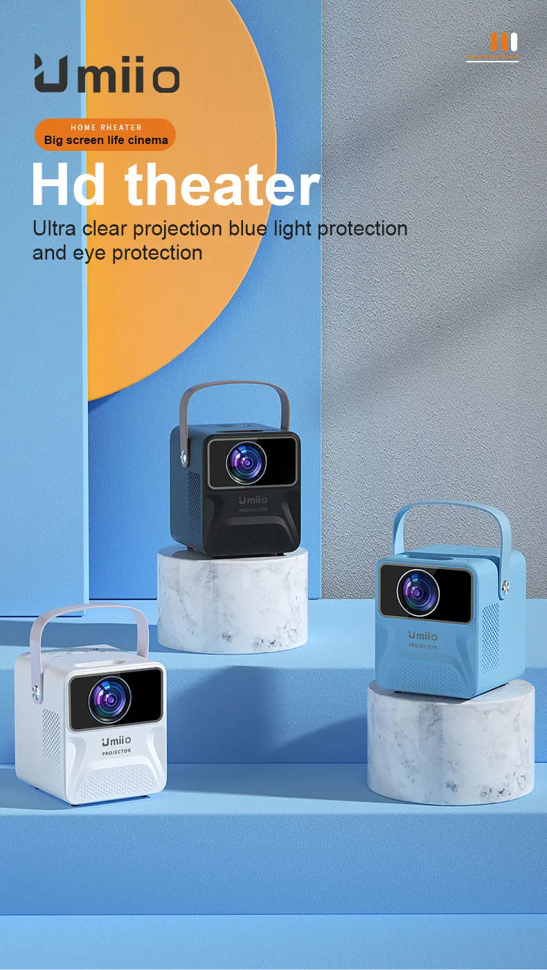 Umiio P860 WiFi projector Home theater Android outdoor projector Cinema portable projector 1080P Smart TV box Free delivery!