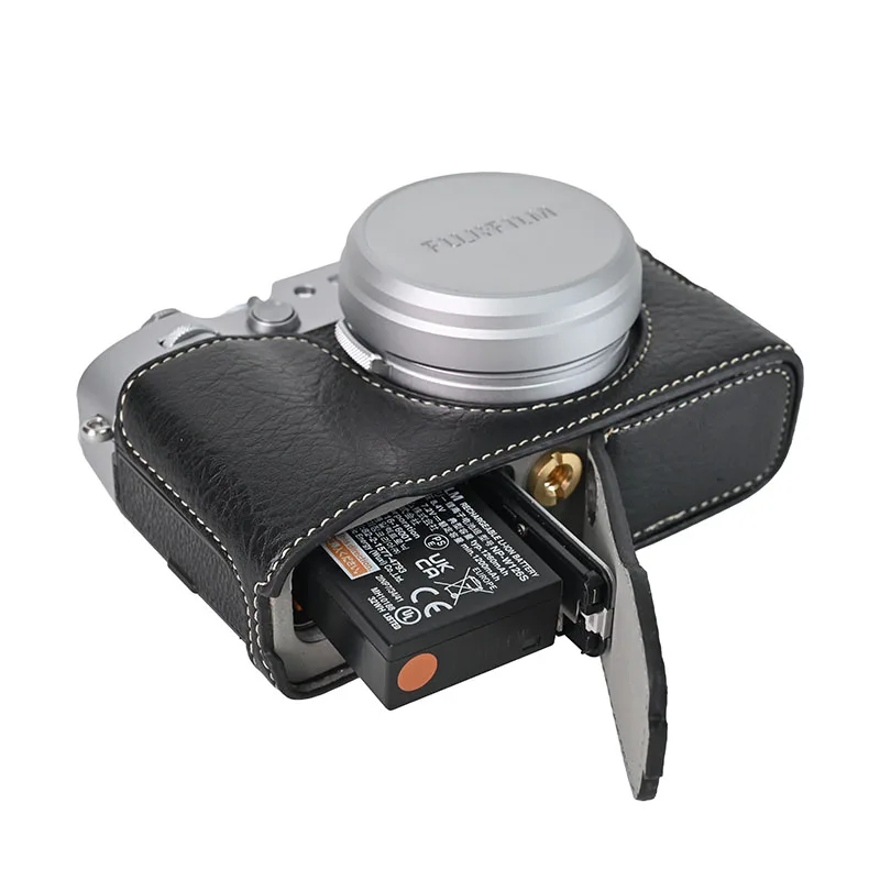 Fujifilm X100 VI X100 Mark VI용 Pu 가죽 카메라 케이스 하프 바디
