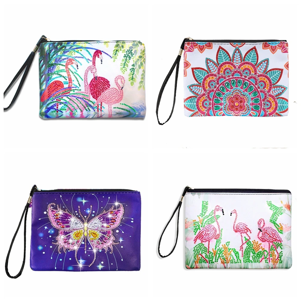 1 teil/satz DIY Schmetterling Diamant Malerei Clutch Geldbörsen Pu Leder Geldbörse Kristall Strass Mandala Diamant Kunst Handtaschen für Erwachsene