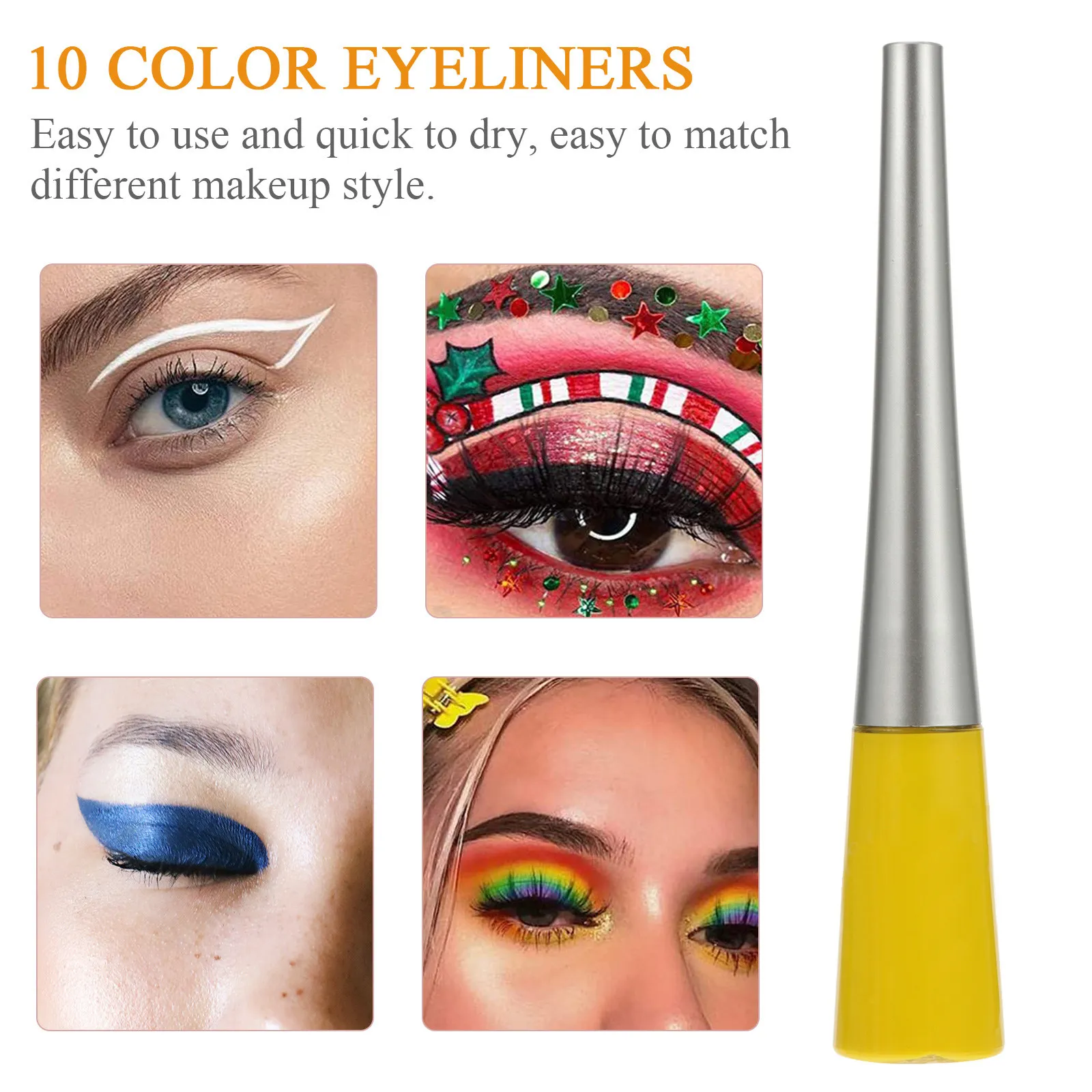 10 stuks waterdichte kleur vloeibare eyeliner pen langdurig zweetbestendig fijne punt soepel glijdend perfect cadeau voor vrouwen make-up