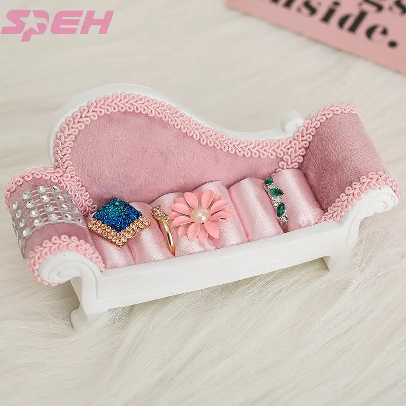 Models of jewelry build flannelette mini household sofa ring more creative home furnishing articles show the princess crystal