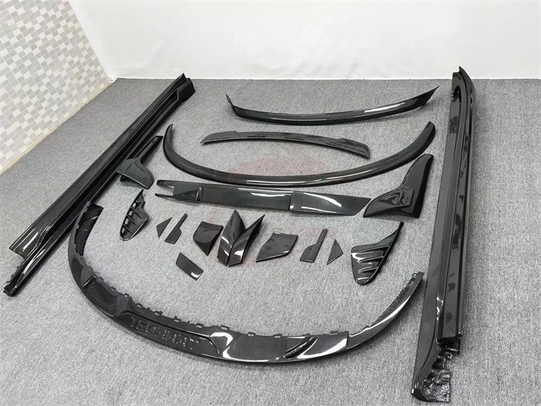 Techa Style Carbon Fiber Body Kit for Porsche for Taycan New Condition Front Lip Side Skirt Rear Diffuser & Spoiler Bumper Type