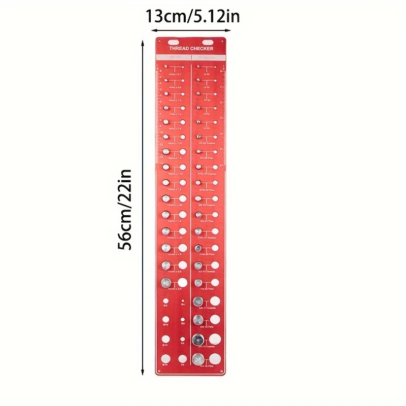 Easy to Use 36-Piece Metric-Inch Nut and Bolt Thread Inspectors Set with Metric Gauges - Standard Nut Checker and Thread Checker