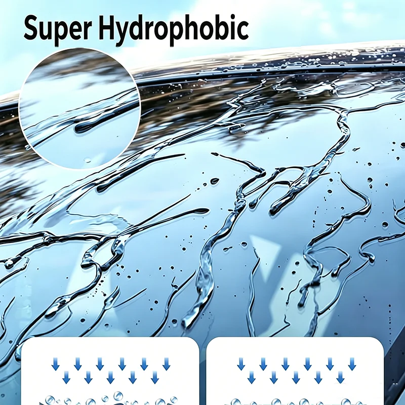 Nano Hydrophobic Car Glass Coating Spray, Rain Repellent Waterproof Anti-Fog Protective Liquid For Windshield & Mirror Detailing