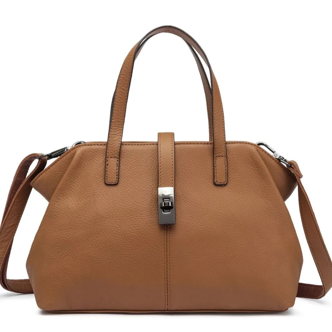 Style Trendy New Genuine Leather Ladies Bag Simple Women's Shoulder Crossbody Versatile Commuter Simple And Spacious Handbag