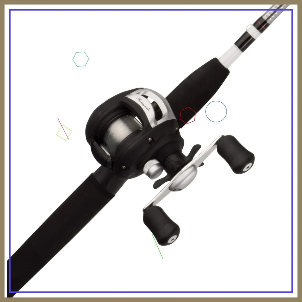 

Medium 6' Low Profile Fishing Rod and Bait Cast Reel Combo (2 Piece), Black/White