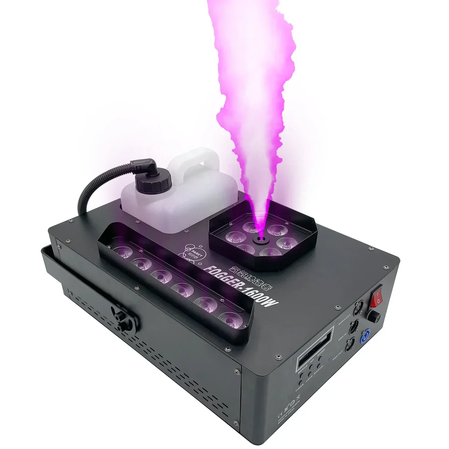 Venta caliente Venta caliente y operación conveniente montada verticalmente horizontal o invertida Furia niebla Jet Upshot máquina de humo para DJ O