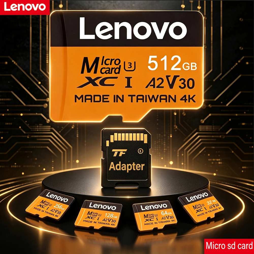 Lenovo High Endurance Micro SD Card 512GB 256GB 128GB 64GB A2 4K V30 TF Memory Card for Switch Camera PC