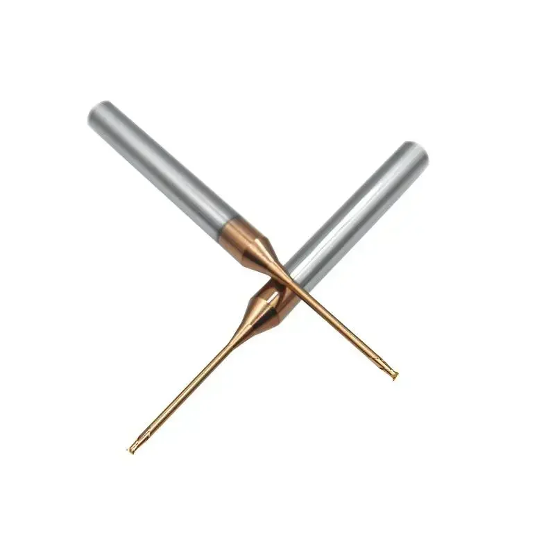 Micro hard alloy end milling cutter with 2 edges and 4 edges, CNC deep long neck aluminum steel, 0.2 0.3 0.4 0.5 0.6 0.8mm Mini