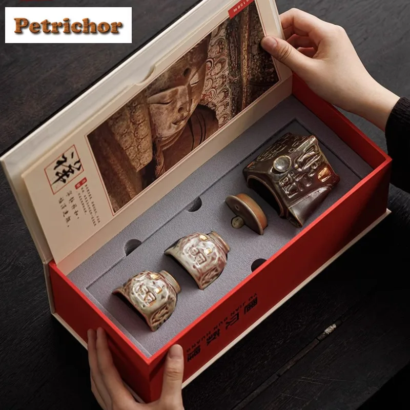 

Dunhuang Grotto Statuary Tea Set Complete Set Traditional Tea Ceremony Set Tea Maker Teapot And Tea Cup Set Cha Collection Craft