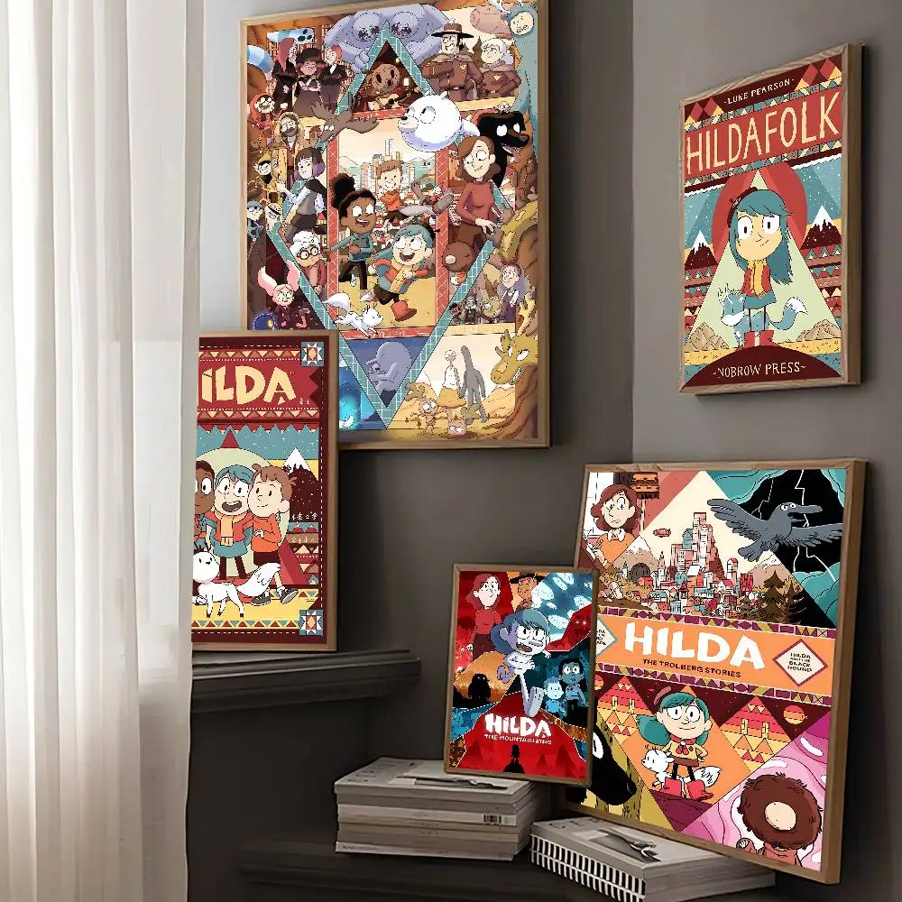 Cartoon H-Hilda Self-adhesive Art Poster Whitepaper Prints Posters Artwork Aesthetic Art Wall Painting
