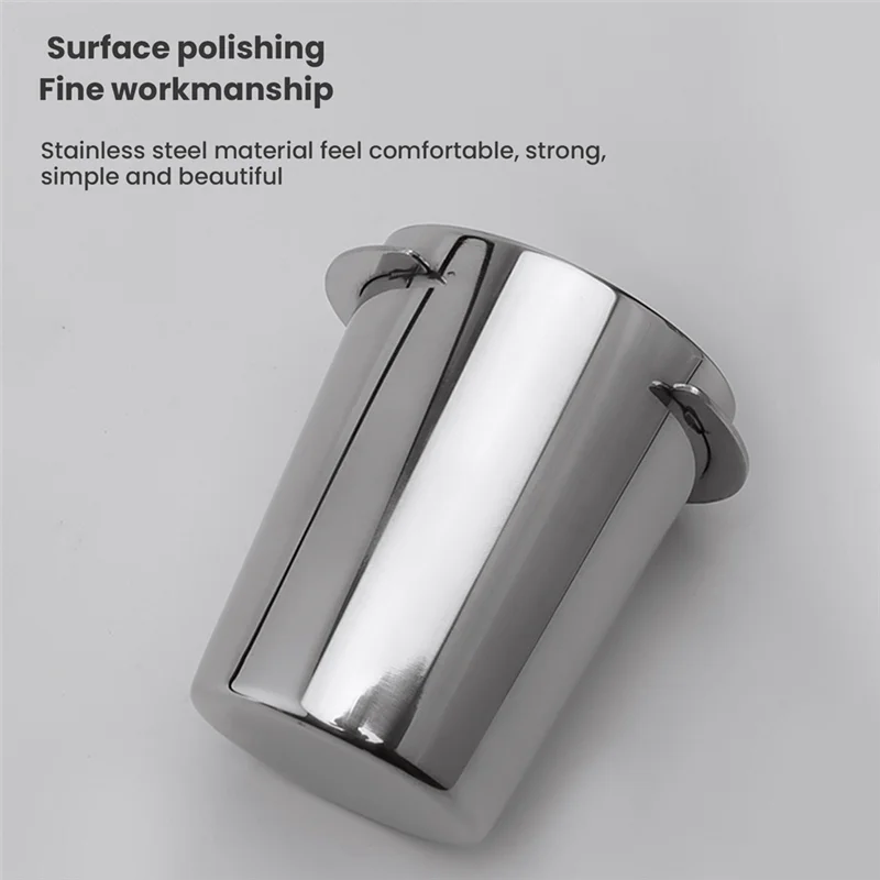 Abkr 51mm copo doseador de café, caneca para máquina de café expresso, resistente ao desgaste, aço inoxidável, copo doseador de café, prata