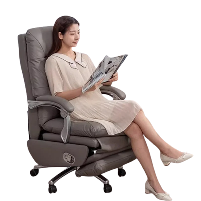 Boss Ergonomische bureaustoelen Massagearm Hoofdsteun Design Bureaustoelen Leer Computer Cadeira De Escritorio Kantoormeubilair