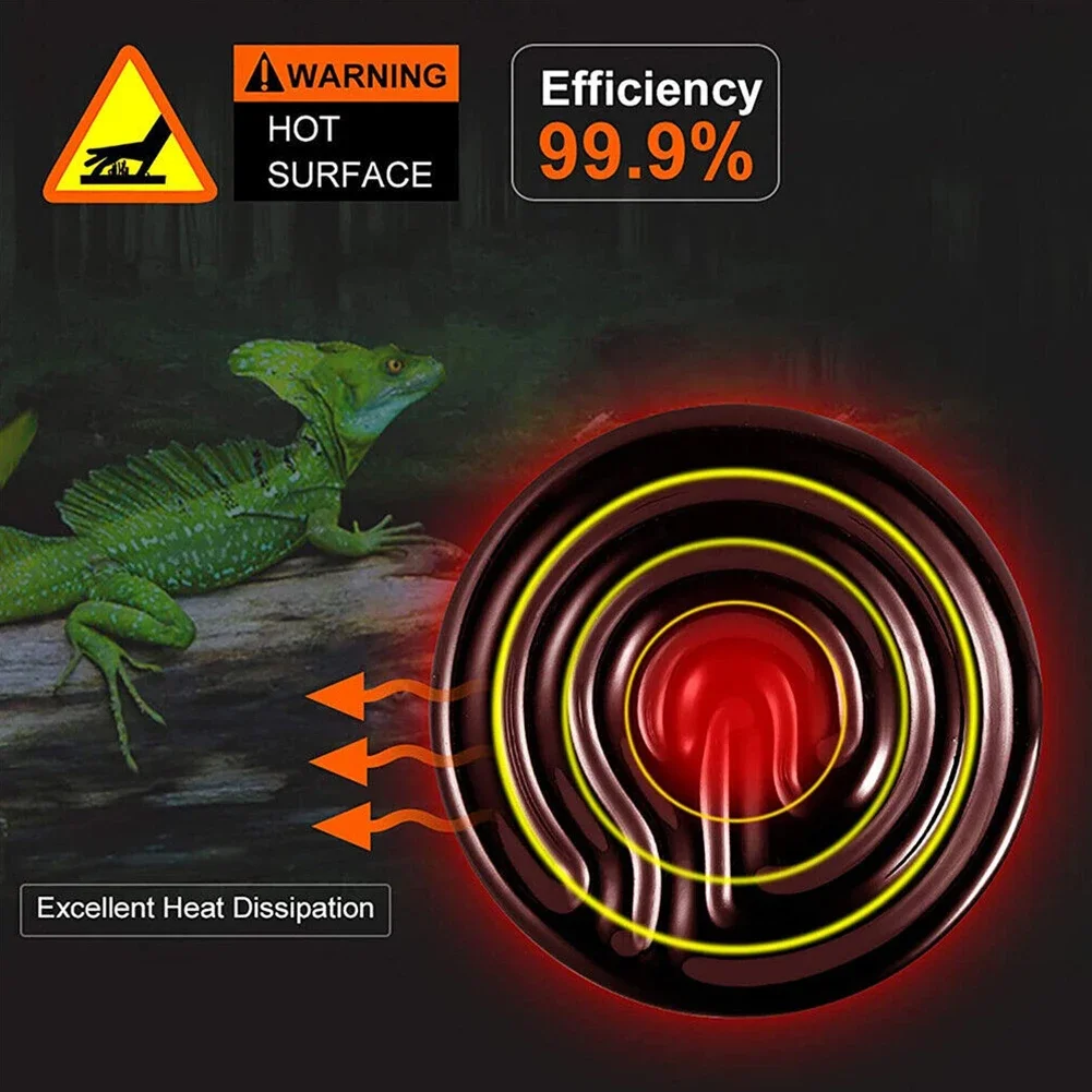 2 szt. Ceramiczna lampa grzewcza żarówka na podczerwień dla gadów drobiu wylęgających się amfibii terrarium zimowe źródło ciepła E27 200W — zdjęcie 3