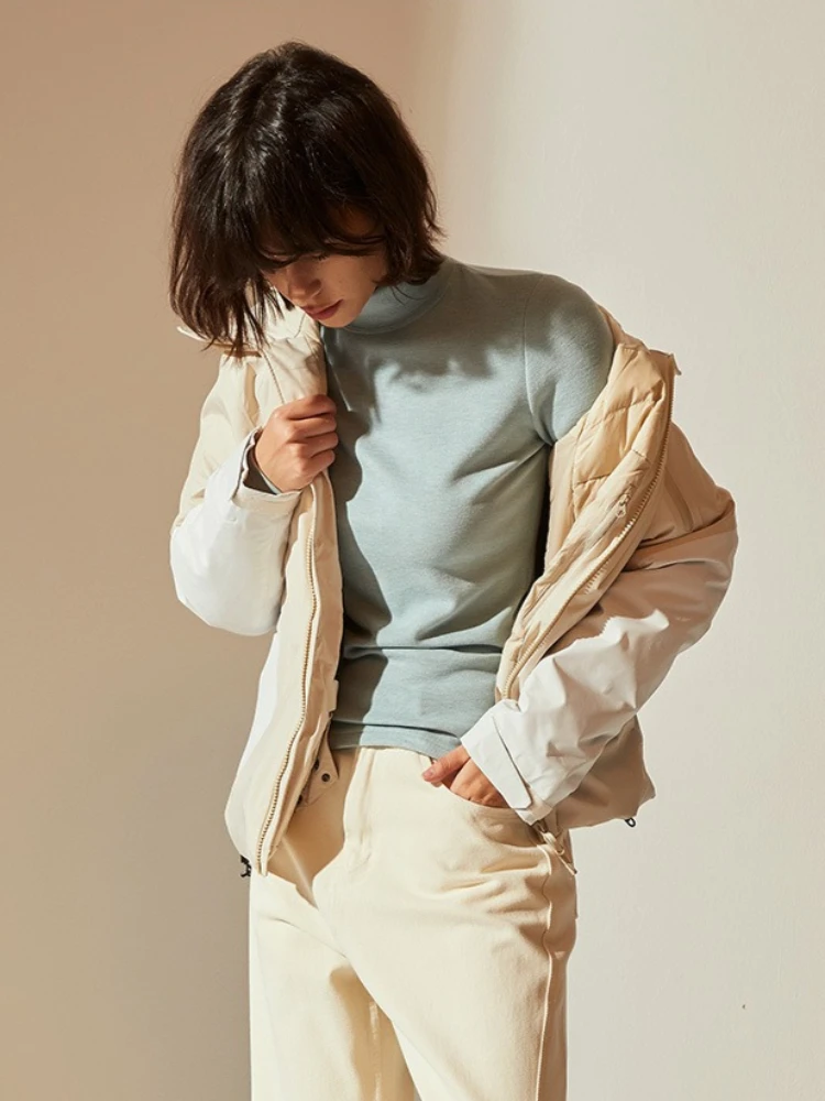 

Осень-зима 2025: пуловер с полуводолазкой, женский корейский модный тонкий утолщенный пуловер с длинными рукавами, базовые термобелье