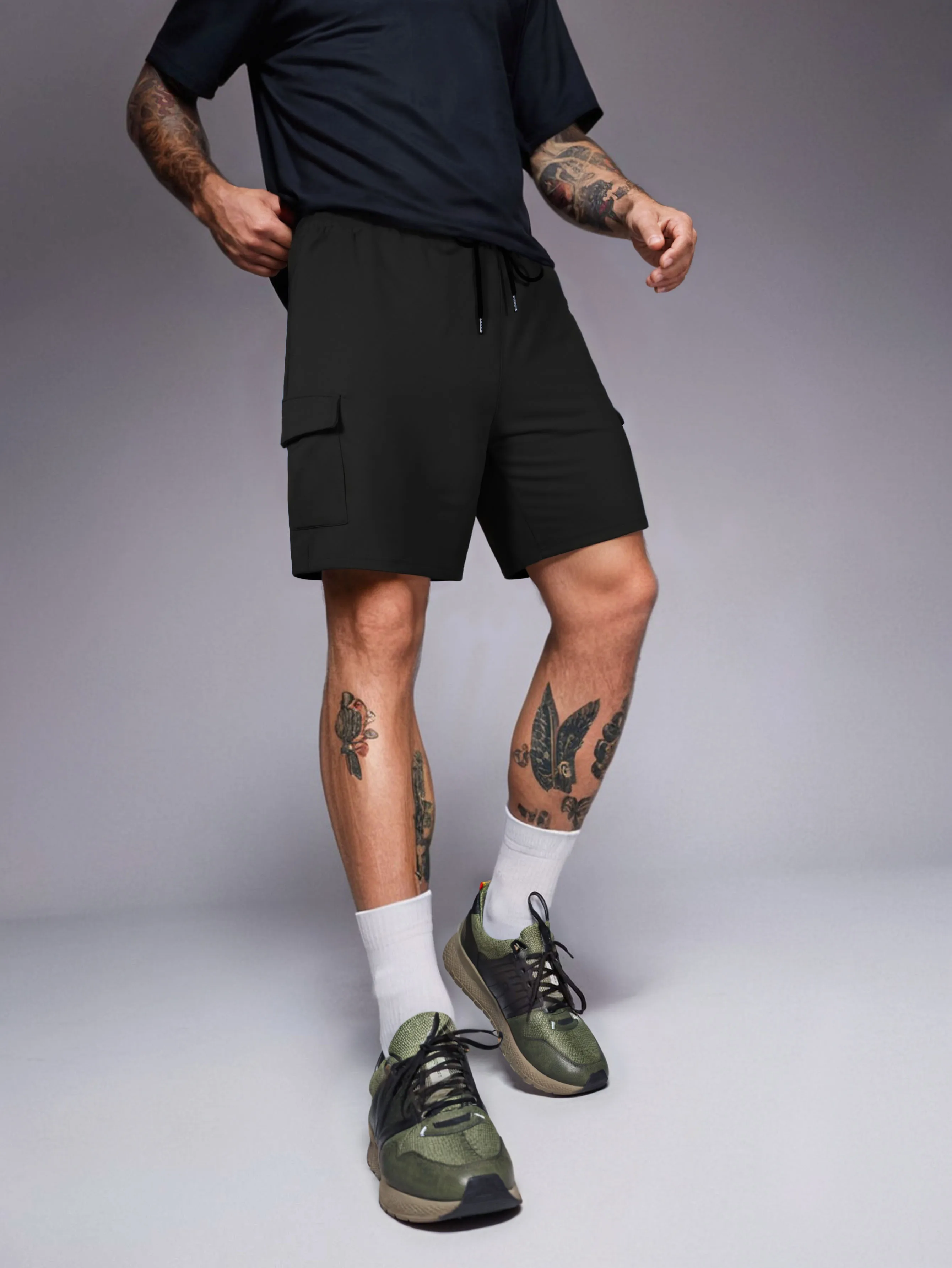 

GELITAYIN новые летние шорты для бега, мужские спортивные шорты для бега, фитнеса, тренажерного зала, мужские шорты с несколькими карманами на шнурке