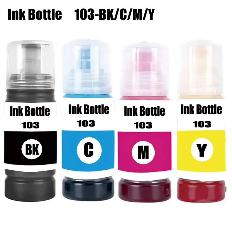 

T103 103 104 Refill Dye Ink For Epson Eco Tank L1110 L3100 L3110 L3111 L3116 L3150 L3151 L3156 L3160 5190 Desktop Printer