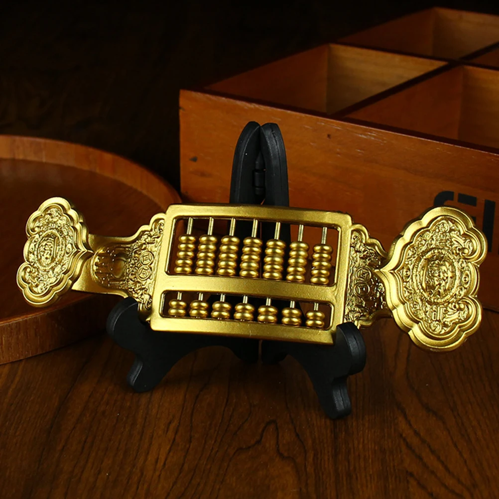 

Copper Wishful Tabletop Abacus Ornament Desk Ornament Compact Size Home Office Decor Brass Sculpture Craft Retro Model
