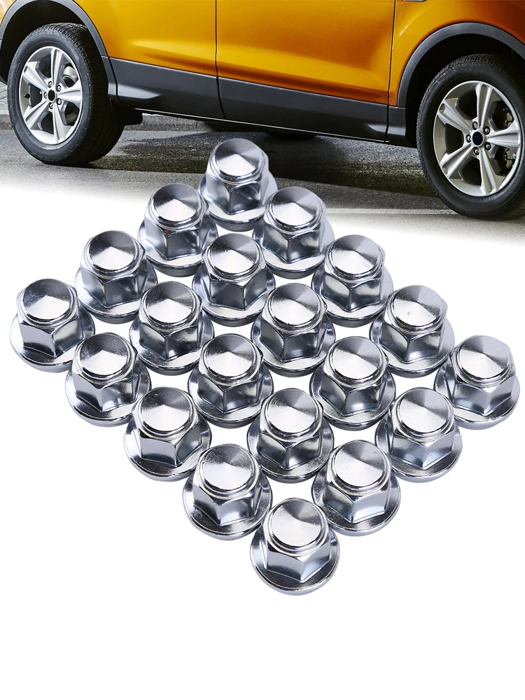 20 Stück Neue Qualitäts-Radmuttern aus Verchromtem Legierungsstahl M12×1,5 für Ford B-Max C-Max Fiesta Focus Ka Kuga Mondeo Puma Ranger Transit Connect Courier Auto Legierungsstahl Felgenmutter