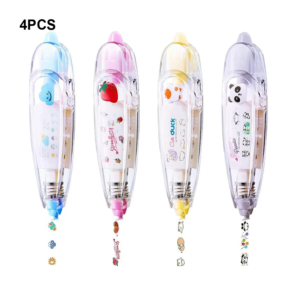 4piece Cute Stationery Writing Tape Sticker Premium Creative And Convenient For Journaling Cute