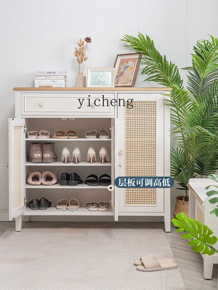 b1 foyer solid wood porch cabinet small apartment large capacity storage cabinet wabi sandy wind furniture