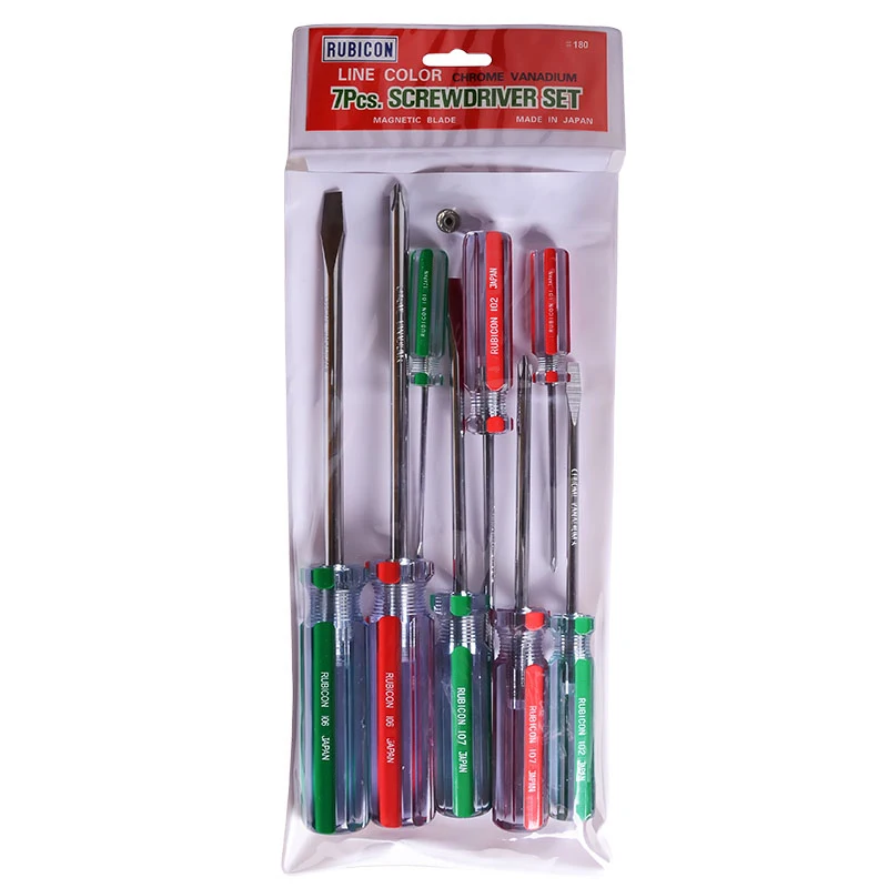RUBICON CR-V Screwdriver Set 8PCS Slotted Phillips Magnetic Head Screwdriver Kit Household Home Appliance Maintenance Hand Tools