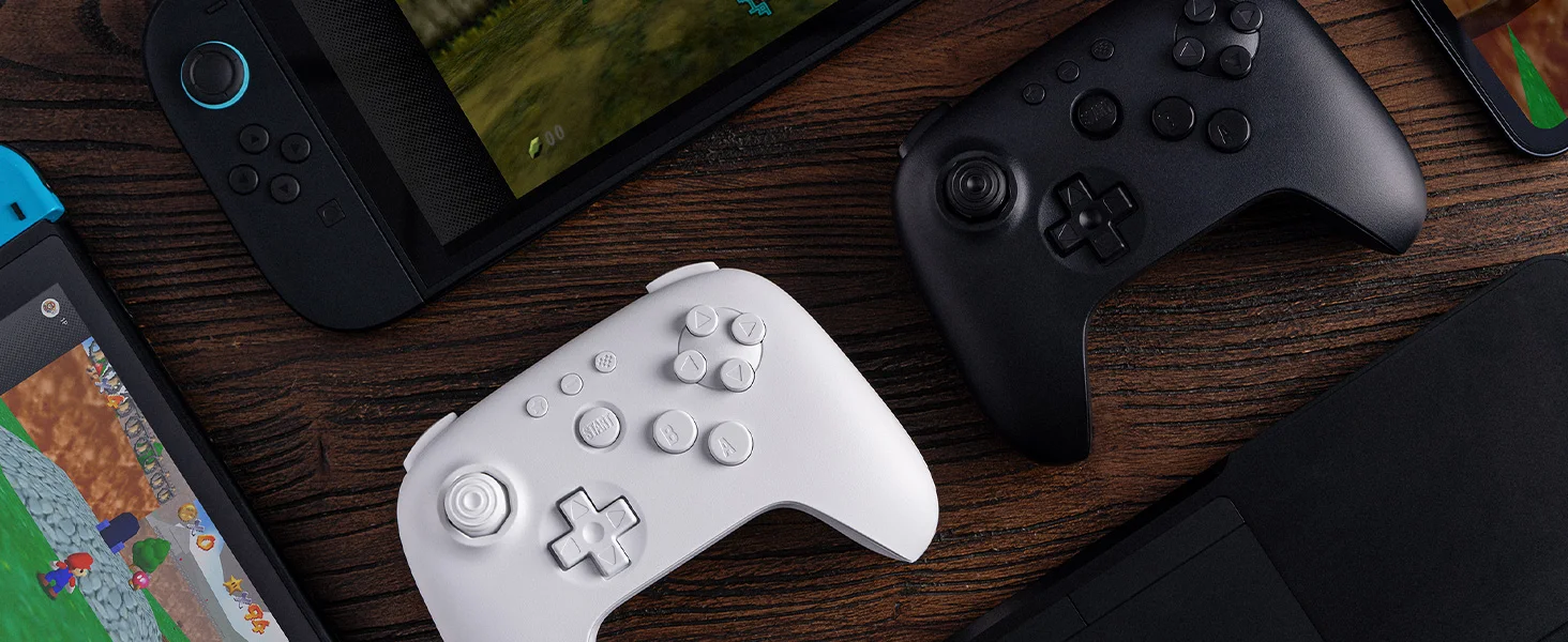 8BitDo Grauer N64 Bluetooth-Controller für Analogue 3D, Nintendo Switch, Switch 2, Gaming-Joystick-Gamepad für Windows und Android – Detail 8