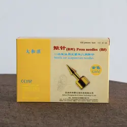 Golden Semi-permanent needles for personal auricular accupuncture 100pcs/box Disposable sterile