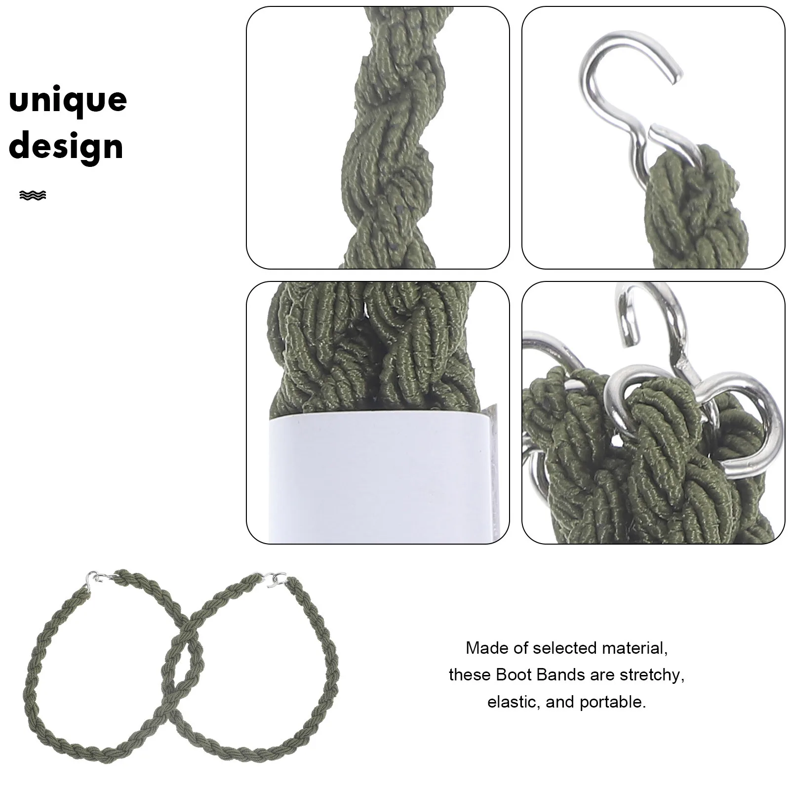 

6Pcs Elastic Boot Bands Stretchy Portable Outdoor Leg Straps for Hiking Camping Cycling Reusable Blousing Straps Convenient Boot