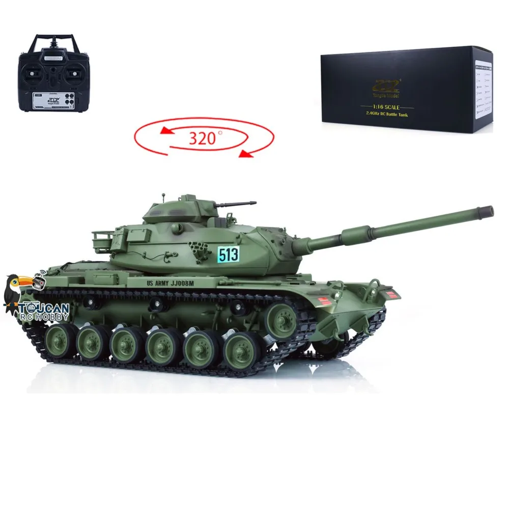 Model czołgu RC 1/16 TD M60A3 USA zdalnie sterowany, czołgi bojowe na podczerwień z pociskami BB, RTR, model samochodu, dym, gotowy do jazdy, zabawka Panzer, prezent