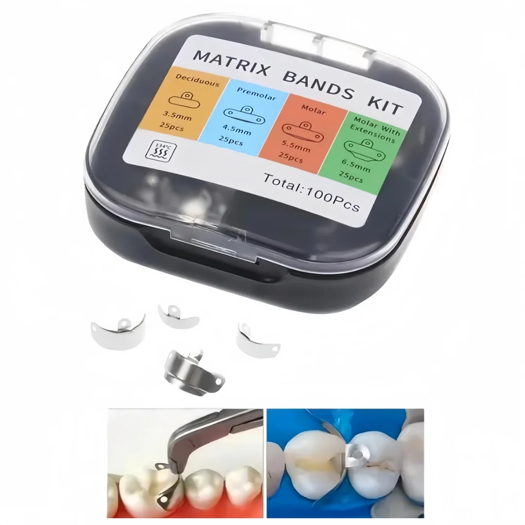 

100PCS/box Dental Douban Forming Sheet M4 Dental Filling Assist Section Matrix Contour Belt Dental Restoration Forming Sheet