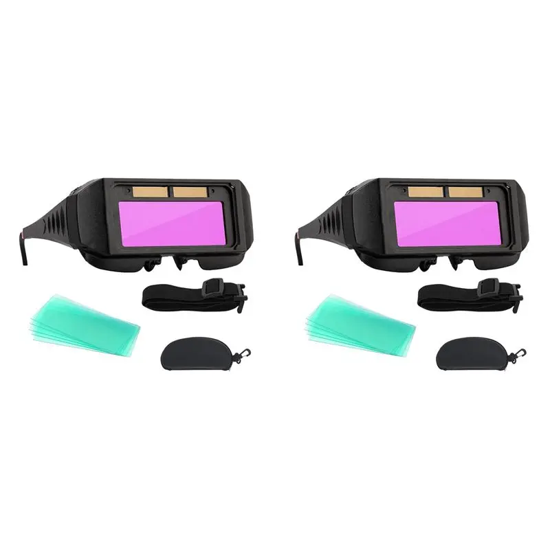 A74E-2X Welding Goggles Solar Powered Auto Darkening Welding Mask Goggles Welder Glasses With Elastic Headband Storage Case