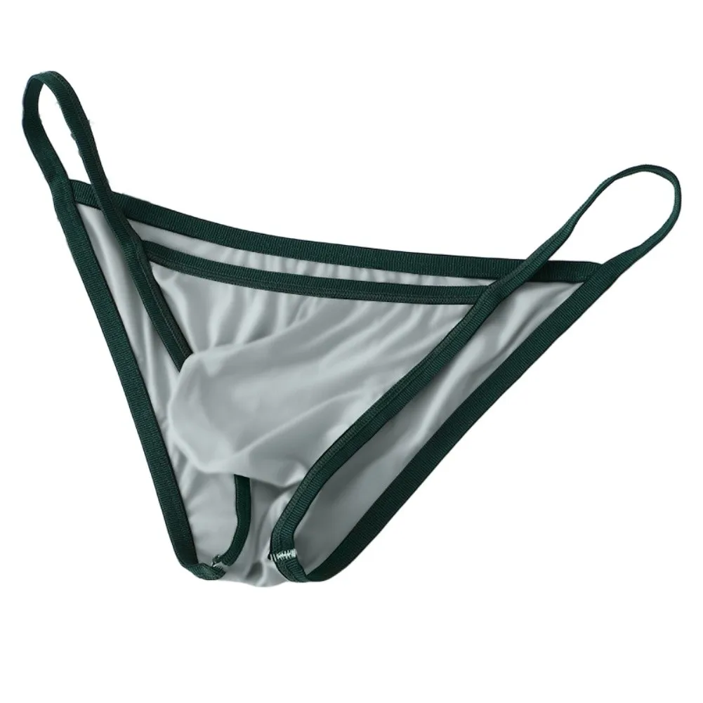 

Comfortable Pouch Men Ice Silk Jockstrap Thongs Briefs Sexy Sheer G-String Breathable New Style Casual Underwear