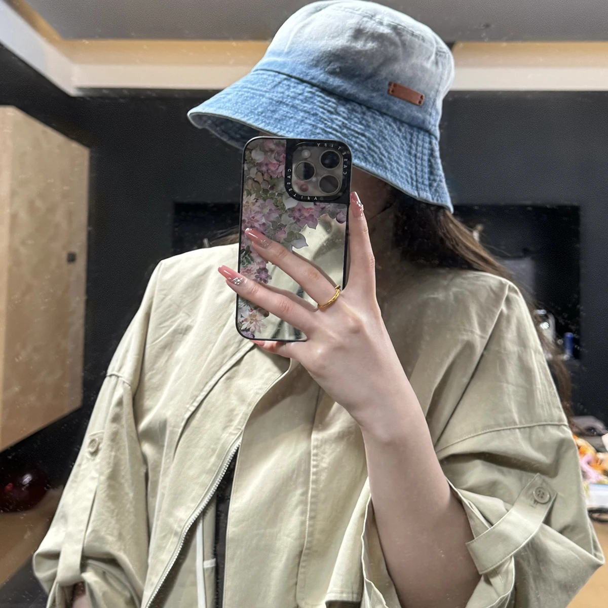 グラデーションカラーのフィッシャーマンハット、顔を細く見せるワイドブリム、丸いトップのコットンサマーキャップ、女性用フラットブリムサマーハット