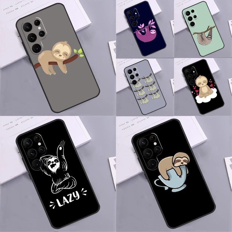 Yoga Sloth Hang Funny Design Funda Case For Samsung Galaxy S22 Ultra S23 Plus S21 S20 FE S9 S10 Note 10 20 Ultra Cover