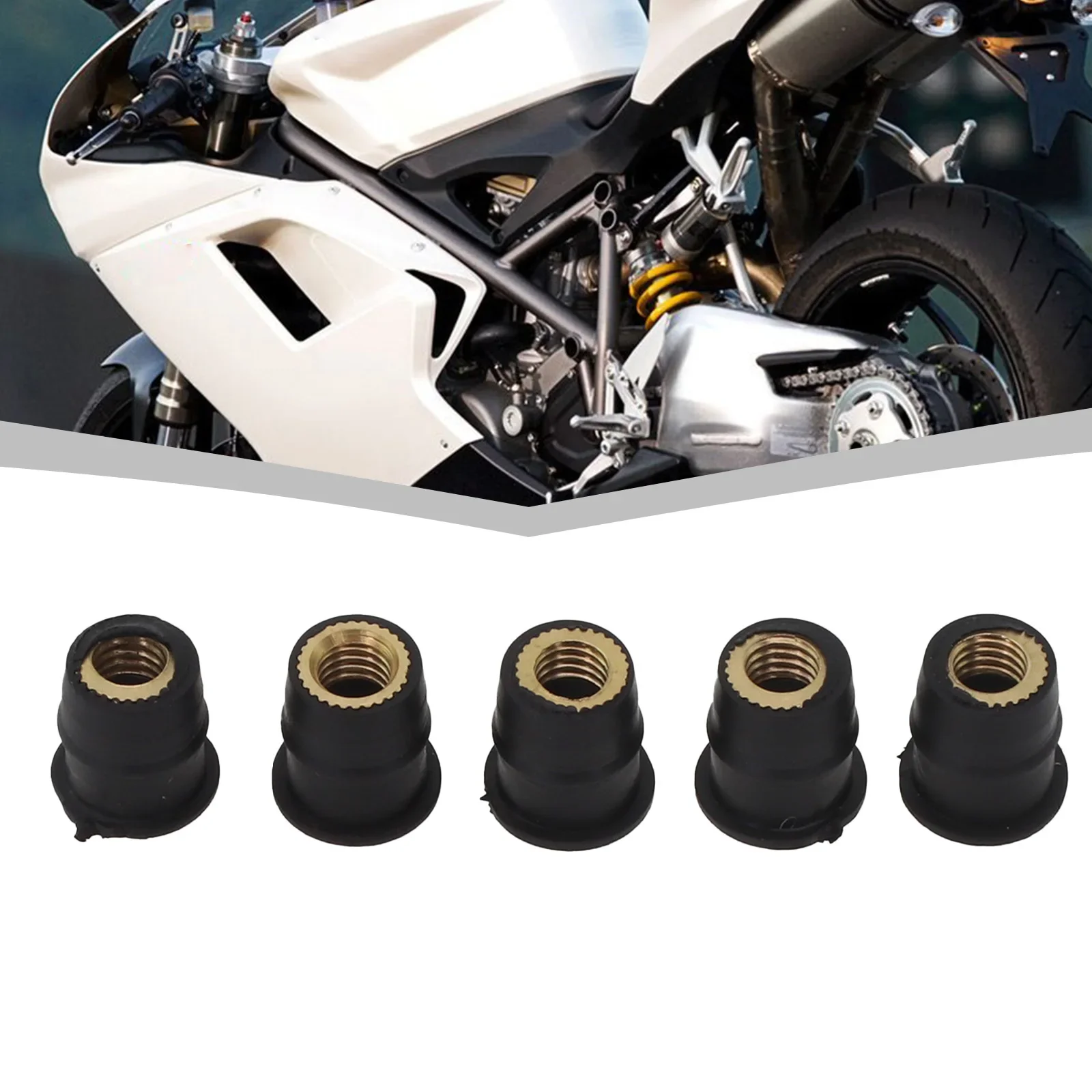 

ATV Mounting Motorcycle Mounting M-4 M-5 Rubber Nuts Motorcycle Rubber Nuts Brass Materials High-quality Rubber