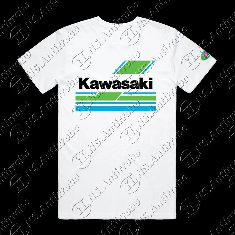 

Kawasaki, хит продаж, белые быстросохнущие мотоциклетные мужские и женские топы с короткими рукавами и 3D принтом, большие размеры, мотоциклетные топы для горной езды