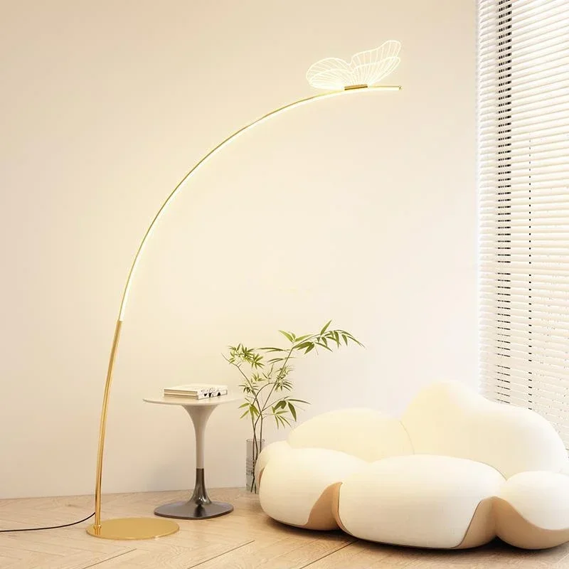 For Floor Lamp Butterfly Design, Light Luxury Living Room, New Atmosphere Lamp Next To Sofa, Eye Protection Fishing Lamp