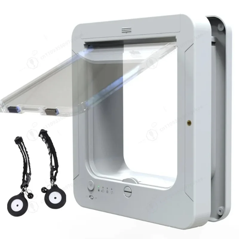 Electronic Induction Dog Cat Door Automatic Smart Pet Safe Door Cat Flap with Microchip Sensor Controllable Direction Cat
