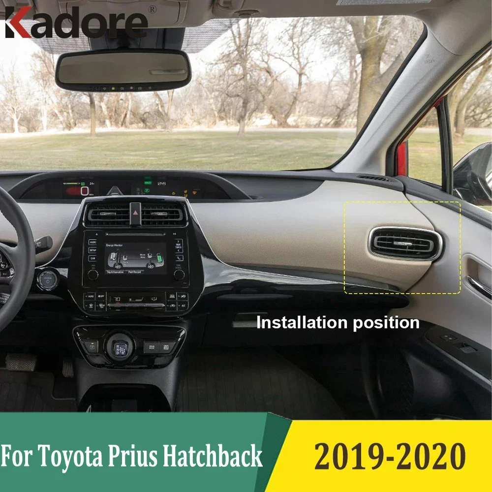 

Для Toyota Prius Hatchback 2019 2020, передняя боковая крышка вентиляционного отверстия, накладка на выходное отверстие переменного тока, рамка, аксессуары для салона автомобиля, углеродное волокно