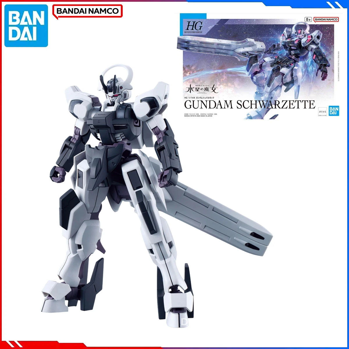 

Genuine Bandai Original Gundam Model Kits HG 1/144 TWFM Anime Figure Gundam Schwarzette Action Model Toys Gift for Kids