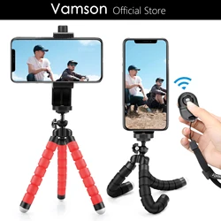 Vamson Tripod for Phone Flexible Sponge Octopus Mini Tripod for IPhone Sports Camera Tripod for Samsung Xiaomi Huawei Smartphone