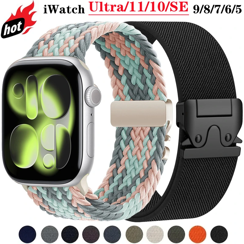 

Parachute Straps For Apple Watch Band 46mm 45mm 44mm 40mm 41mm 38 42mm 49mm correa Bracelet IWatch Series Ultra 11 10 9 8 7 6 SE
