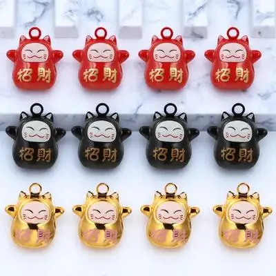 

1Set Fortune Cat Bell Small Bells DIY Accessories Red Black Golden Pendant for Keychain Backpack Bracelet Small Bell