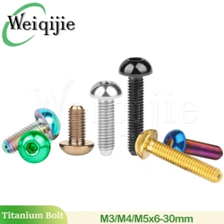 Weiqijie Titanium Bolt M3 / M4 / M5 x 6 8 10 12 15 18 20 25 30mm Allen Key for Bicycle Bottle Cage Fixing Screws