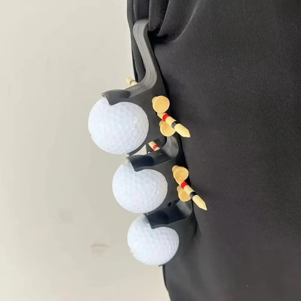 Three-ball Golf Ball Belt Holder Ball Tee Storage Fall Resistant Golf Tee Holder Belt Clip Plastic Portable Golf Ball Cover