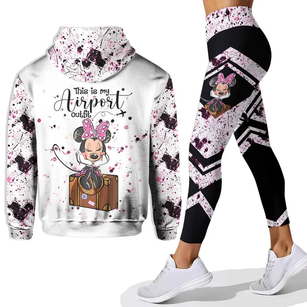 Custom Name Disney Minnie Mickey 3D Women's Hoodie and Leggings Suit Hoodie Yoga Pants Sweatpants Fashion Sports Suit