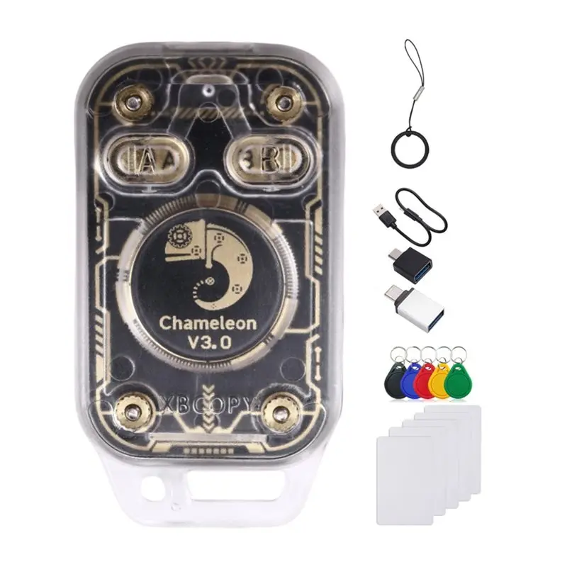 

AT41 Chameleon V3.0 RFID Smart Chip Reader Emulator 125K 13.56M ID IC Tag Copyer +5XUID Keychain/CUID Card Read Writer